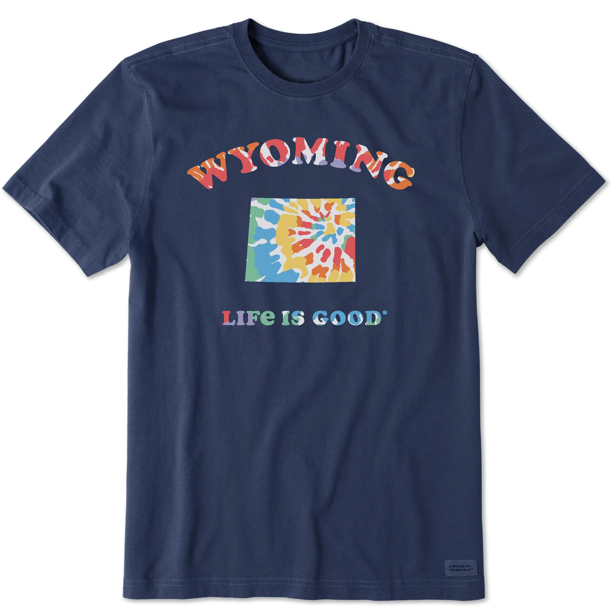 spring fashion Urban Fashion Look Men's Tie Dye Wyoming Short Sleeve Crusher Tee