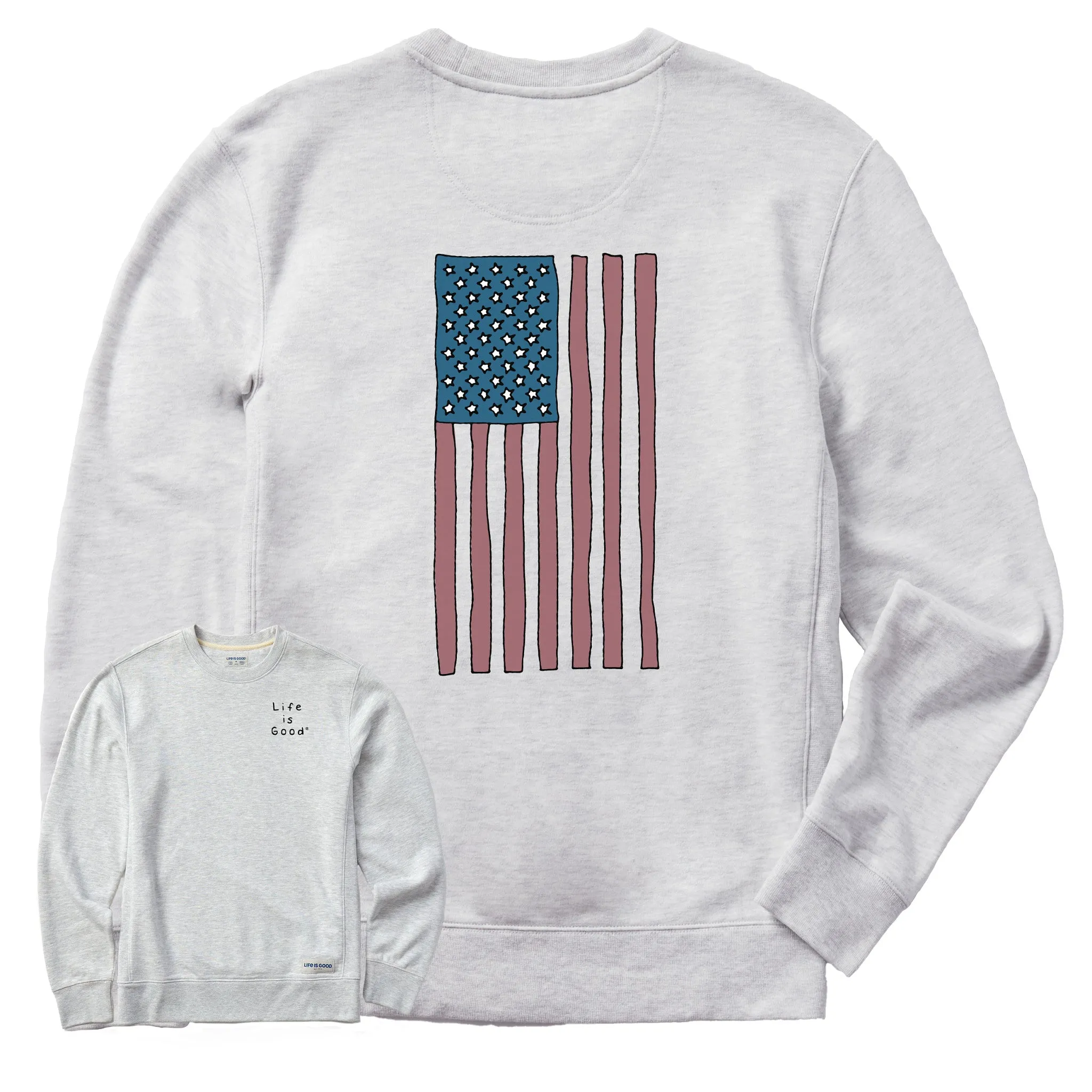 product industry position Odor Resistant Men's Quirky Vertical Flag Simply True Fleece Crew
