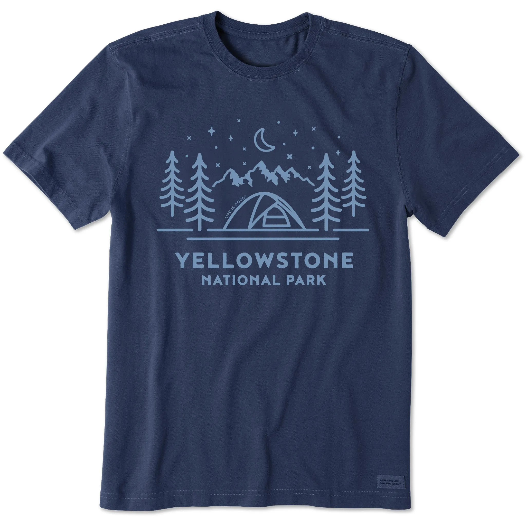 Men's Yellowstone Camping Scene Short Sleeve Crusher Tee Essential Top Active Wearable