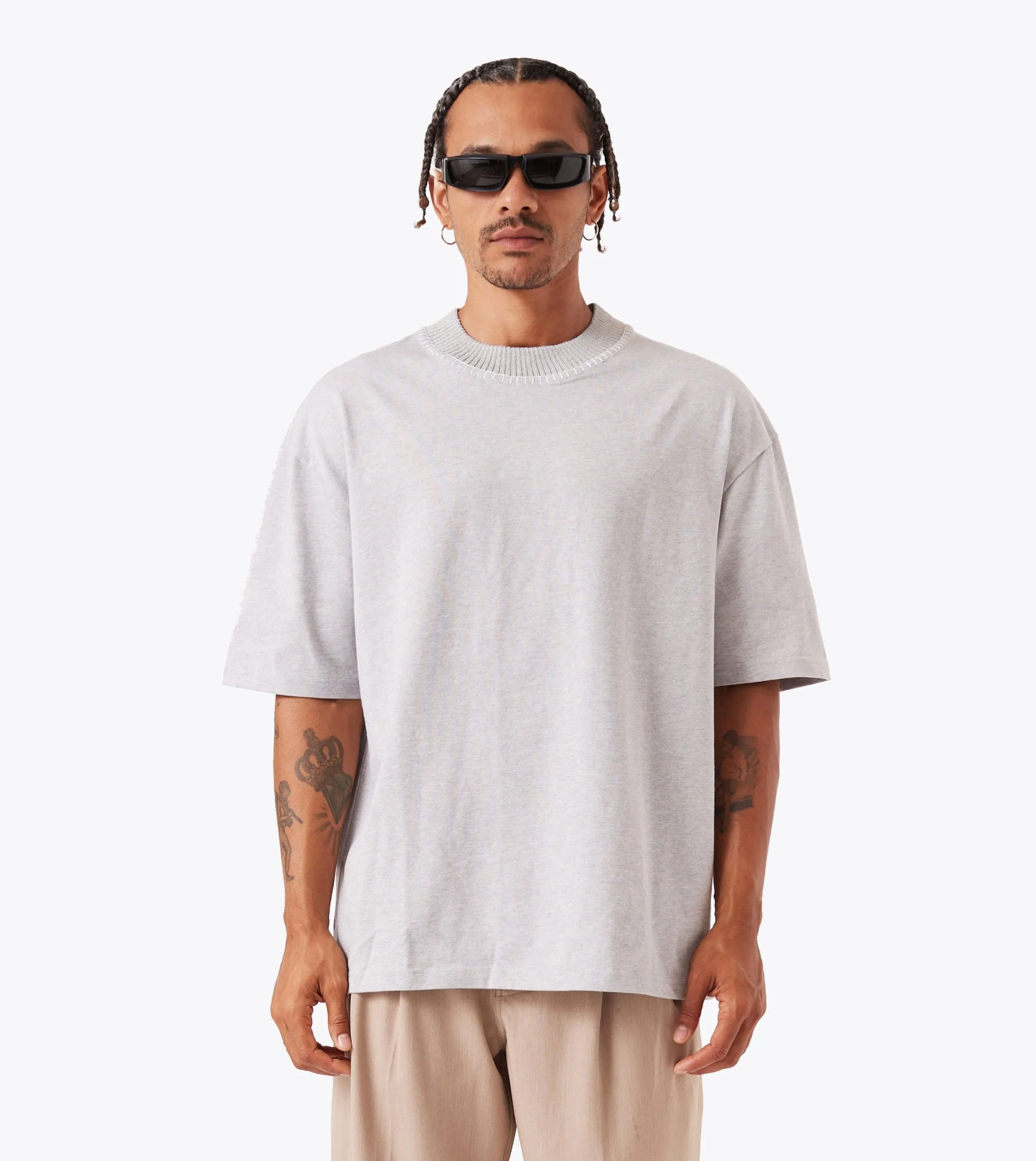 Stitched Lounge Tee Grey Marle waterproof Beachwear