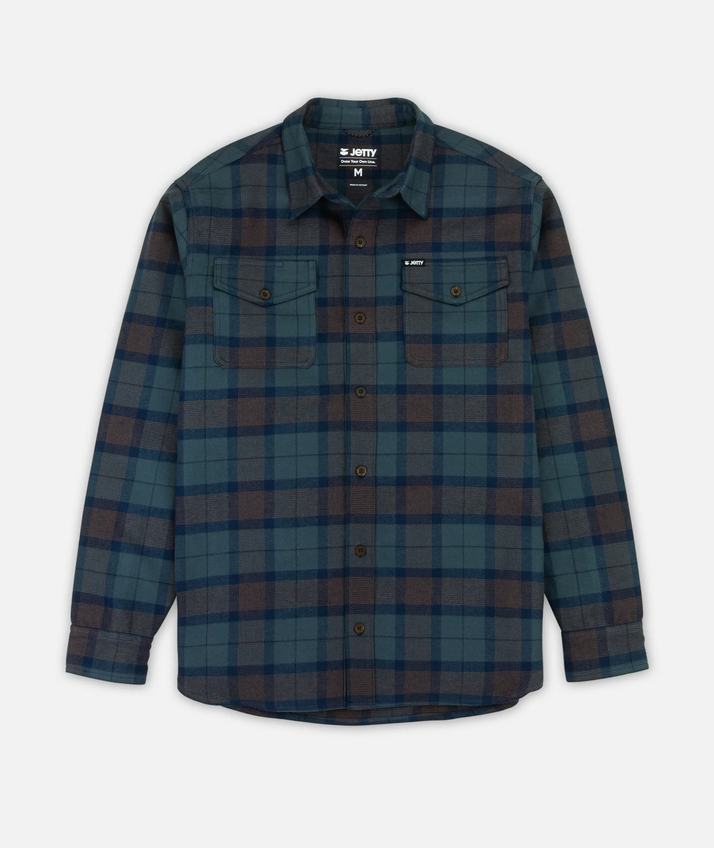 Flexible Neckband Breaker Flannel - Navy
