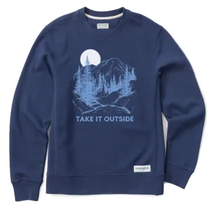 Men's Take it Outside Mountains Simply True Fleece Crew soft fit Modern Bold