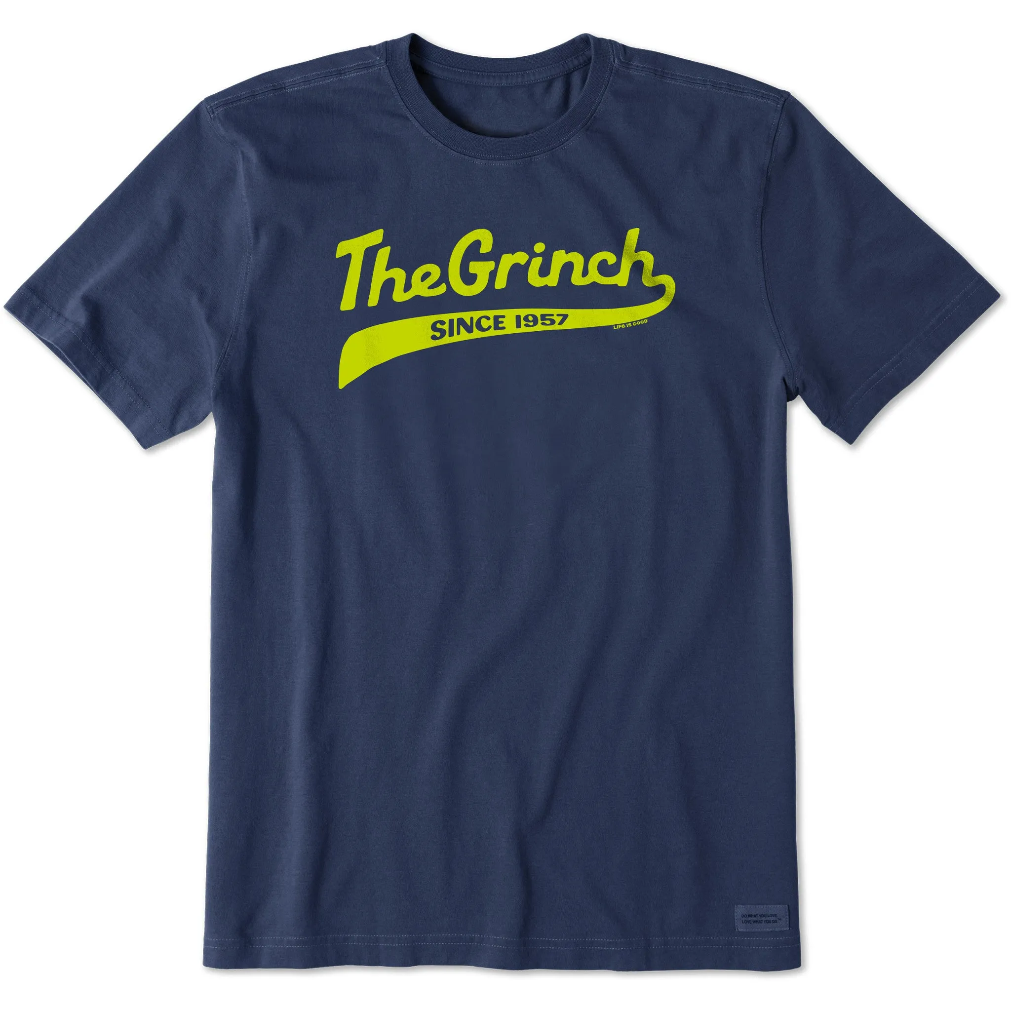 Smooth Flatlock Stitching Men's The Grinch Ballyard Script Short Sleeve Crusher Tee
