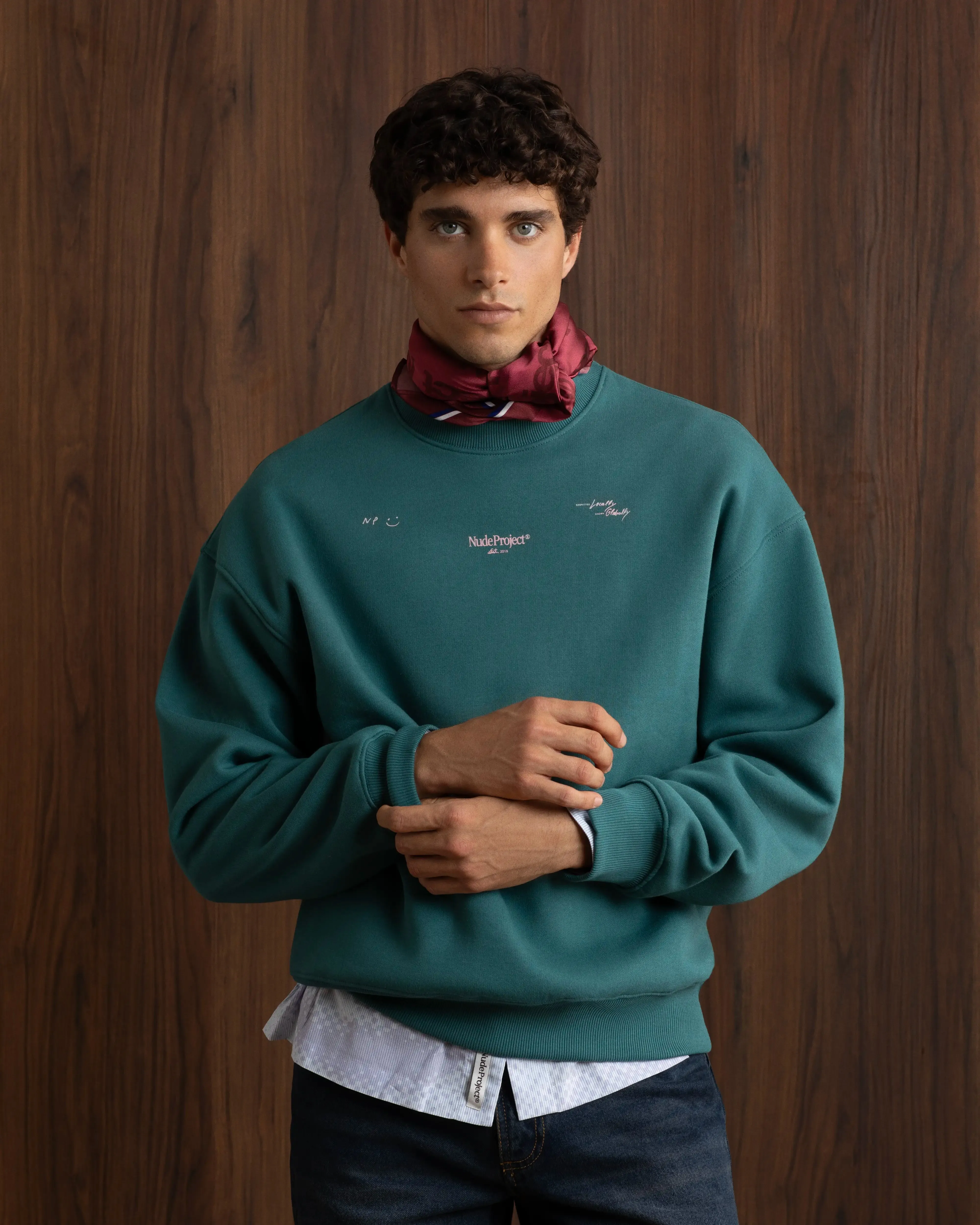 Global Soon Sweatshirt Green product tweed warmth