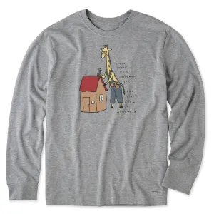 UV Protective Fabric Chilly Weather Style Men's Giraffe Woodwork Long Sleeve Crusher Tee