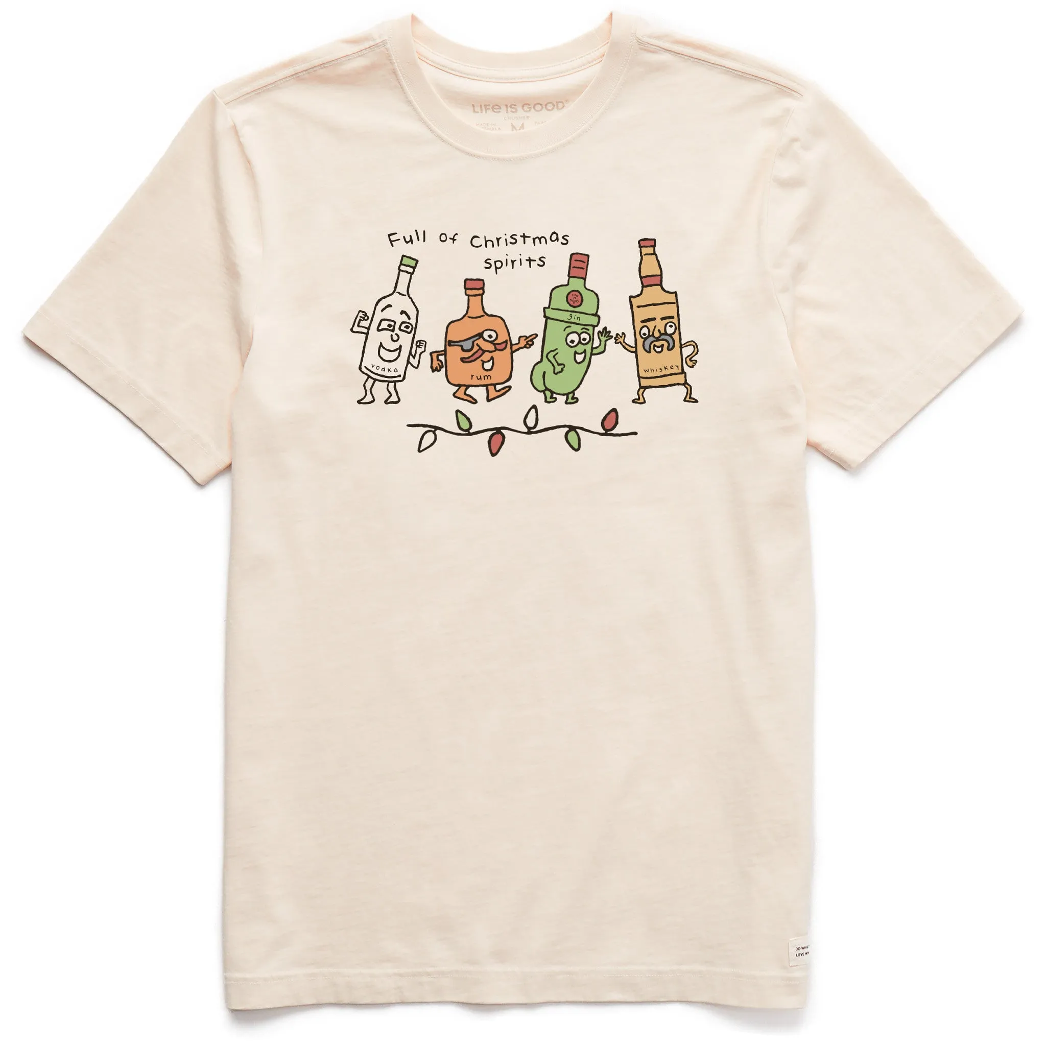 Men's Full of Christmas Spirits Short Sleeve Crusher Tee Perfect for Travel TemperatureRegulating