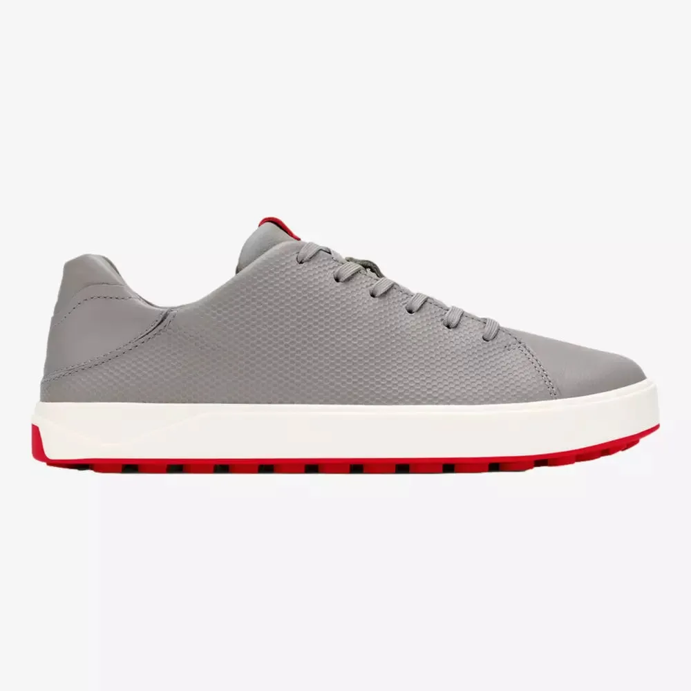 Olukai Men's Wai'alae Golf Shoes- Grey/Red Tech Performance