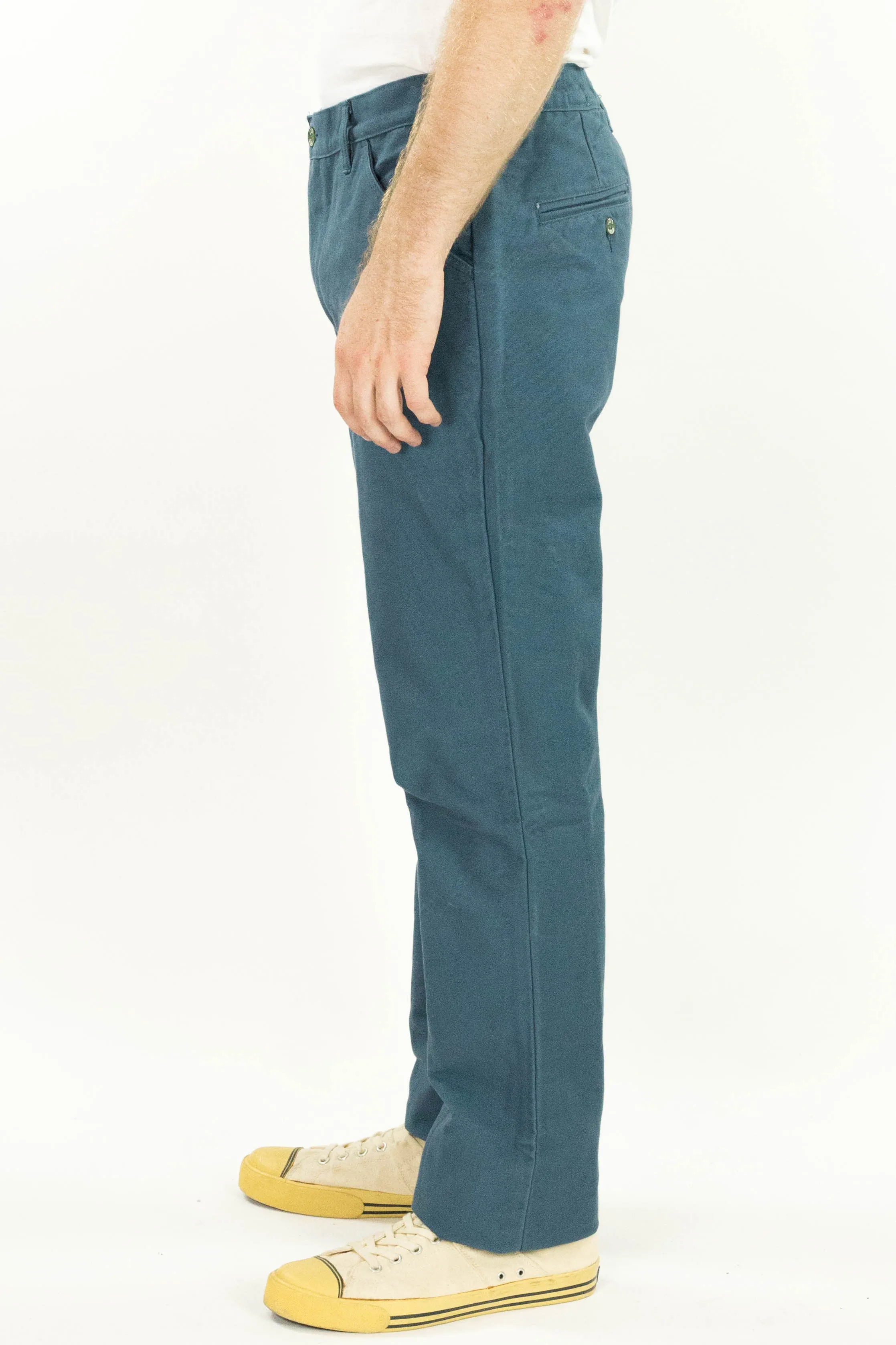 Steel Blue Work Uniform Mt. Vernon Mills Duck Chino Non Slip Waist Grip