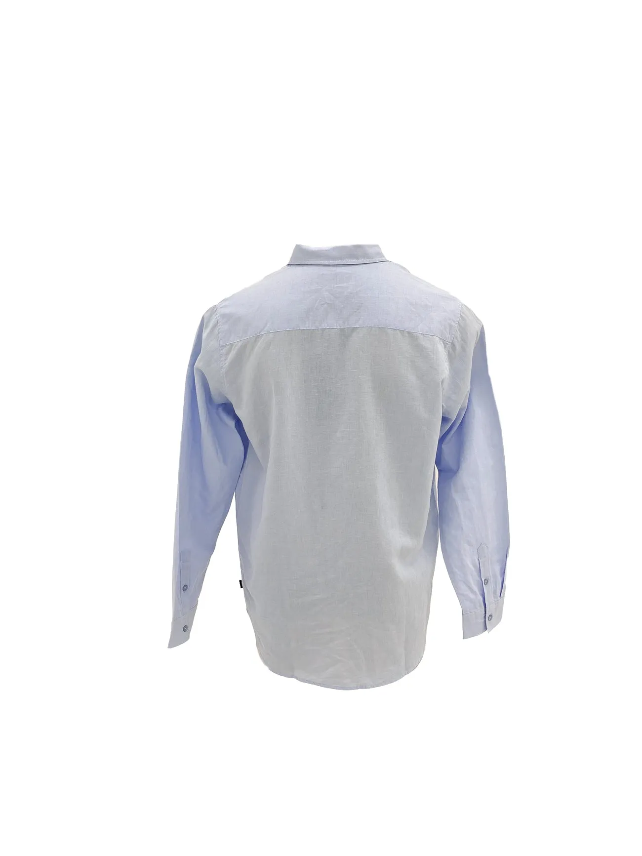 Linen Long Sleeve Shirt II Blue Anti Pilling Fabric