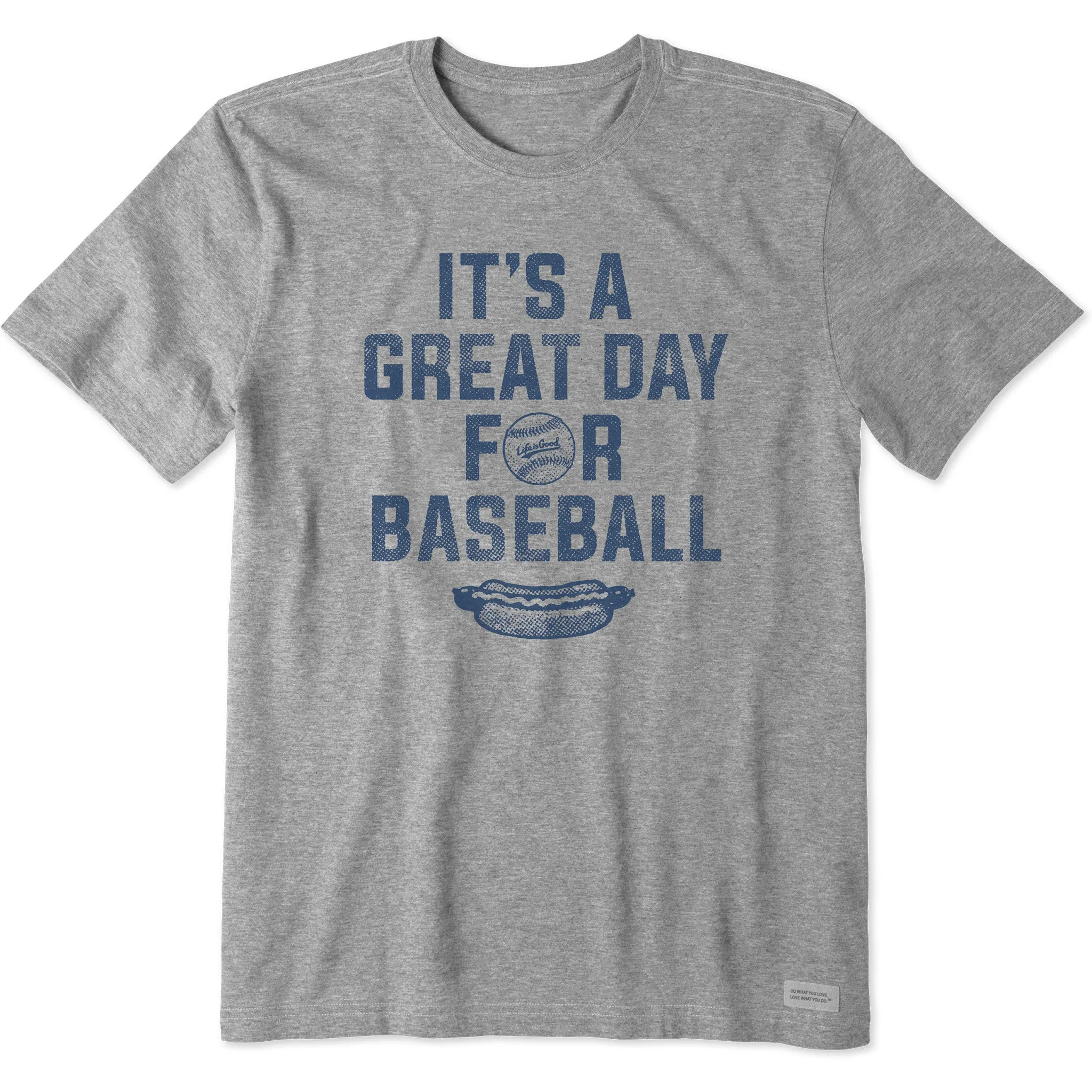 Men's Great Day for Baseball Short Sleeve Crusher Tee Non Irritating Seams