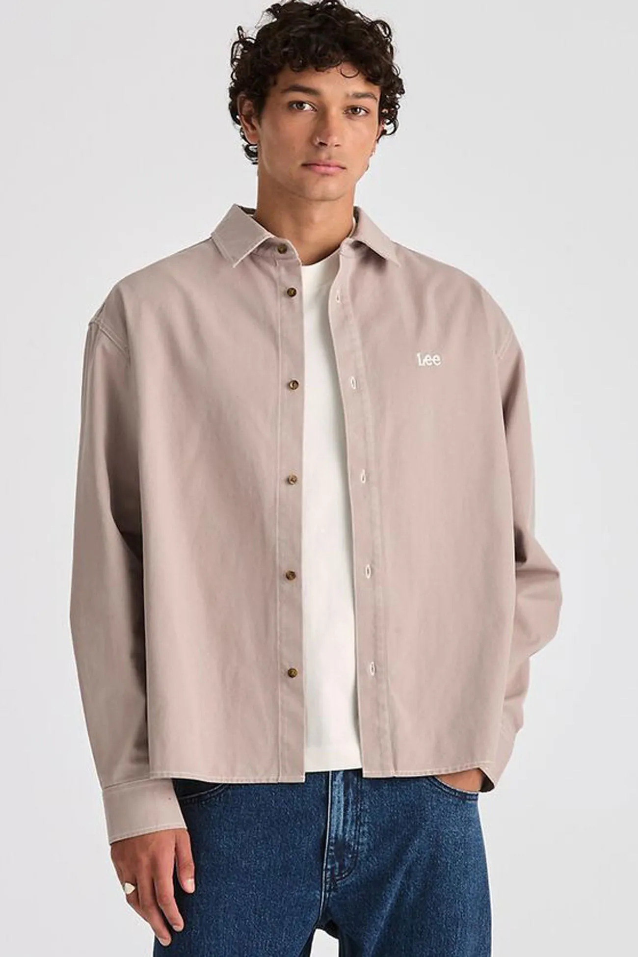 Fashion-Forward Look Park Long Sleeve Shirt Concrete