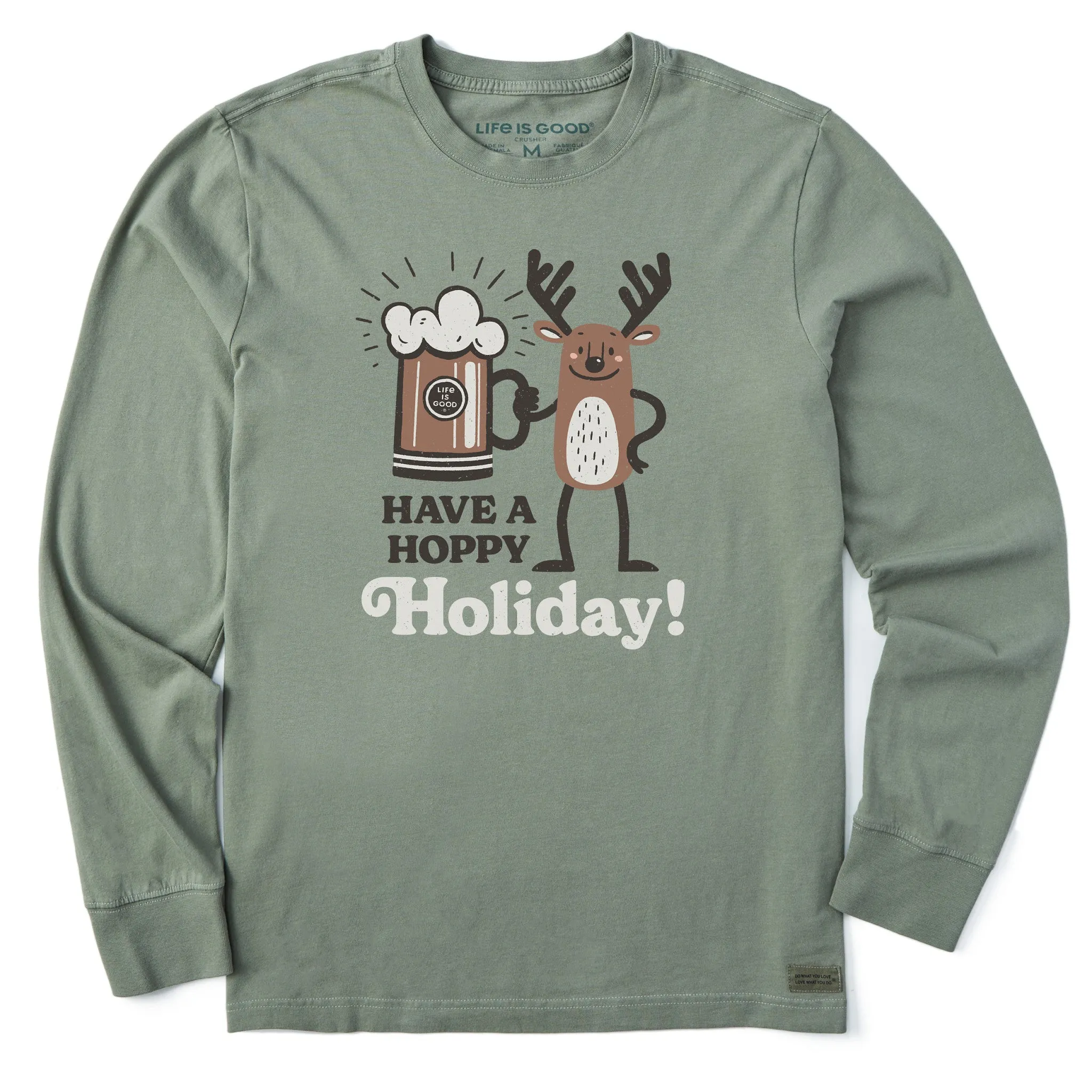 Structured silhouette Men's Have a Hoppy Holiday Long Sleeve Crusher Tee