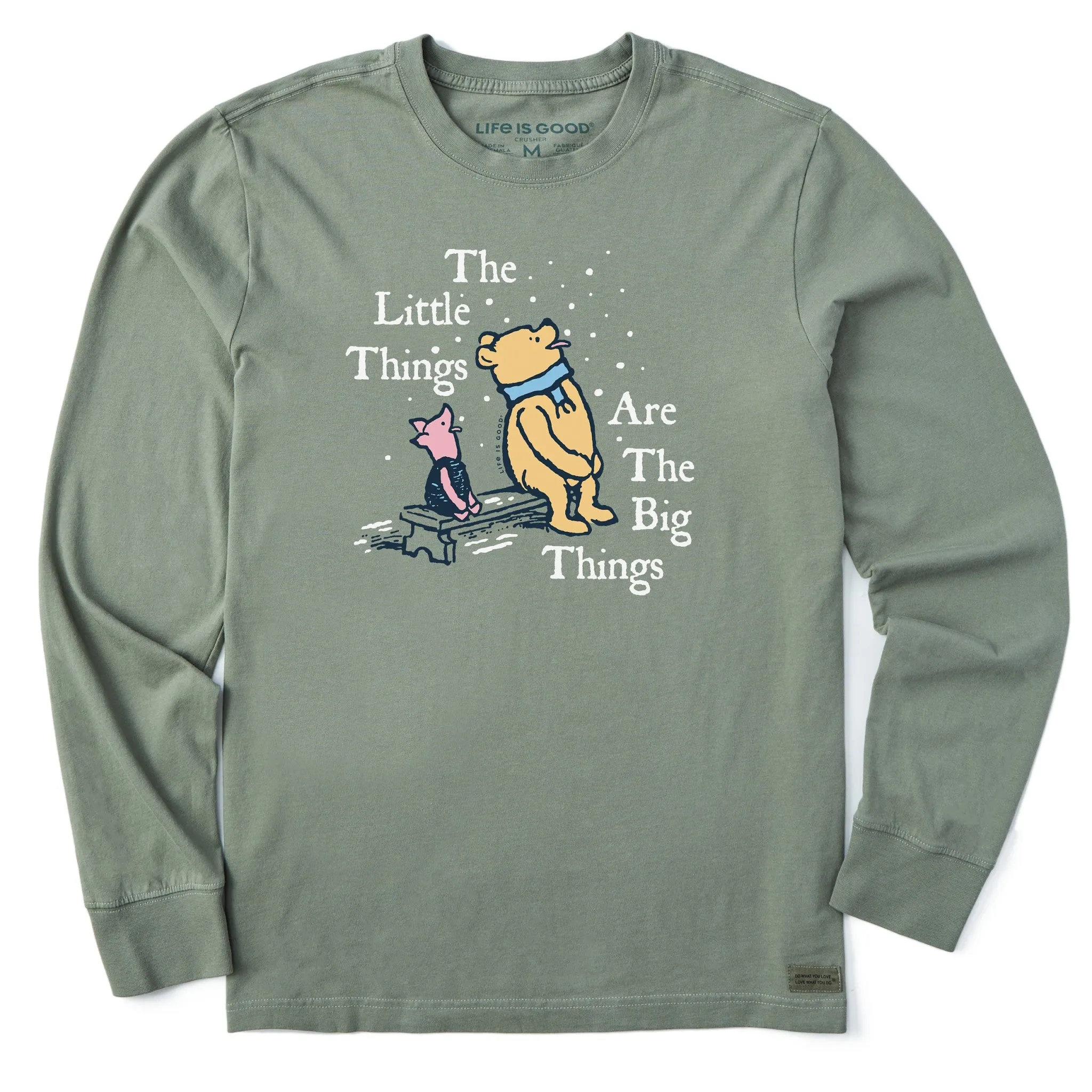 Men's Winnie Little Things are the Big Things Long Sleeve Crusher Tee Tight fit sexiness Bright Color