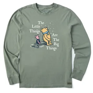 Wrinkle Resistant Material Breezy Comfort Men's Winnie Little Things are the Big Things Long Sleeve Crusher Tee