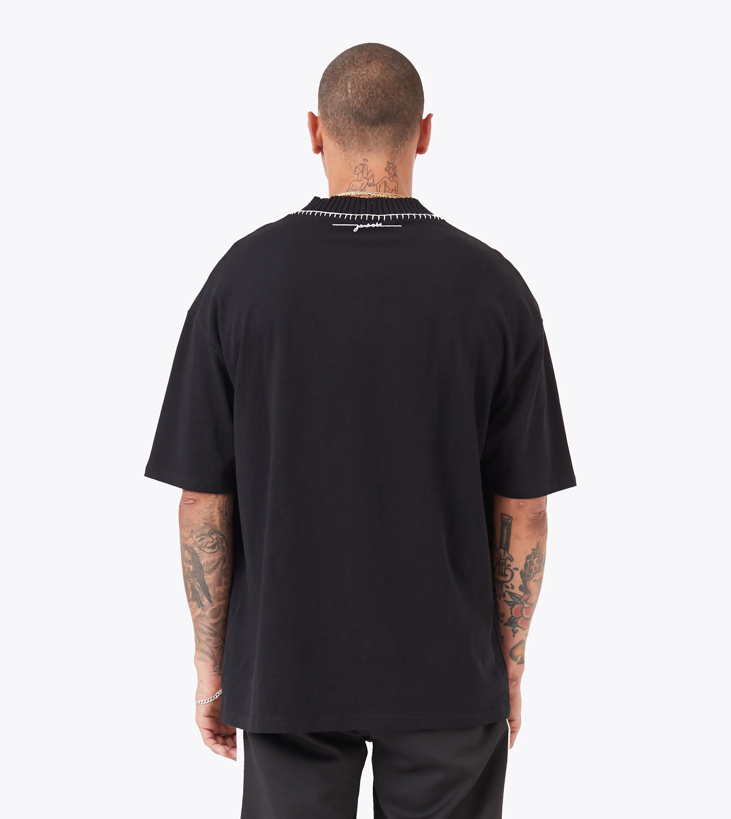 All-Day Stretch ColorfastFabricTech Stitched Lounge Tee Black