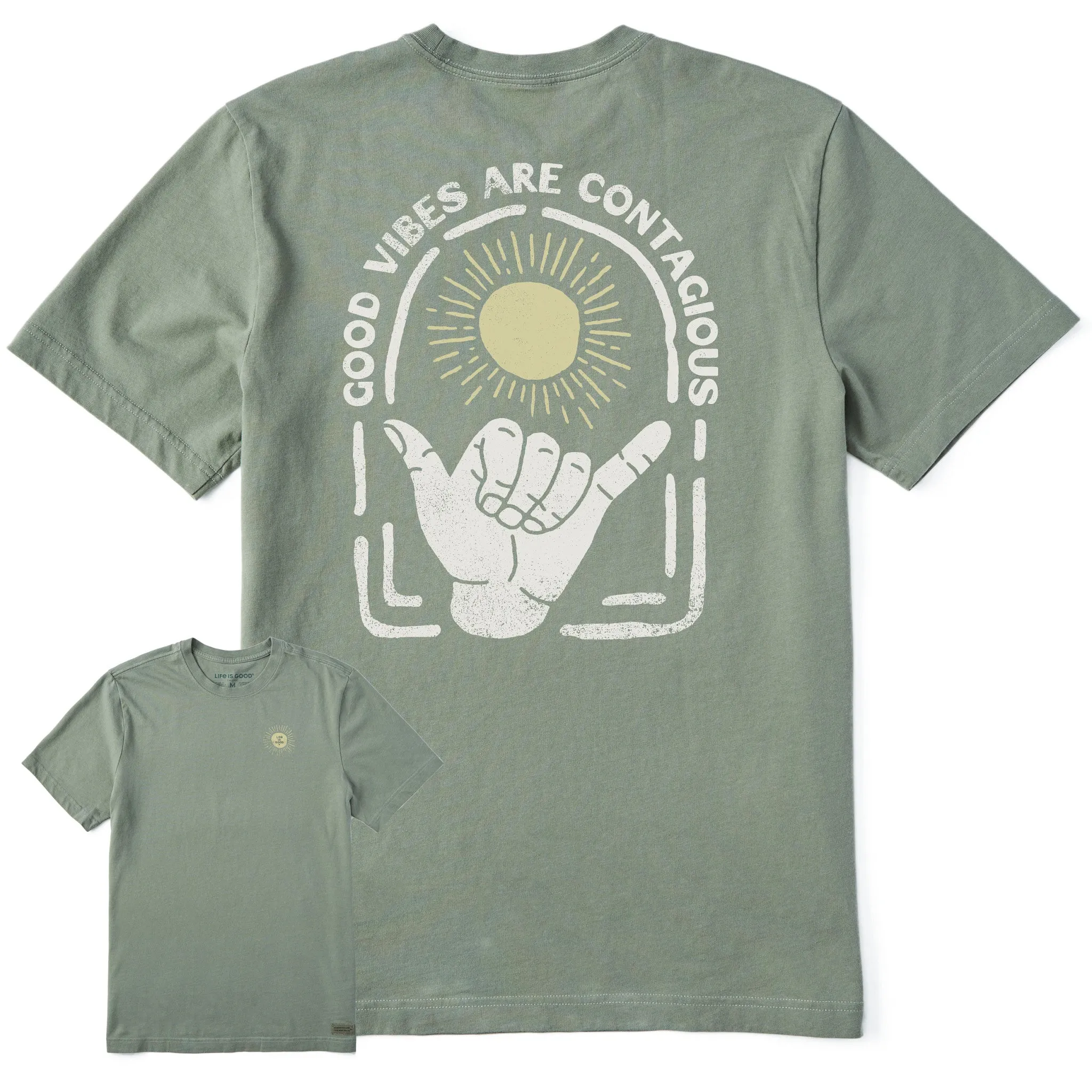 Relaxed Everyday Wear Essential Wardrobe Men's Good Vibes are Contagious Hang Loose Short Sleeve Tee