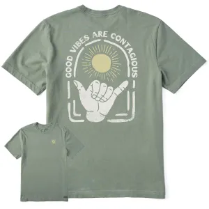 Relaxed Everyday Wear Essential Wardrobe Men's Good Vibes are Contagious Hang Loose Short Sleeve Tee