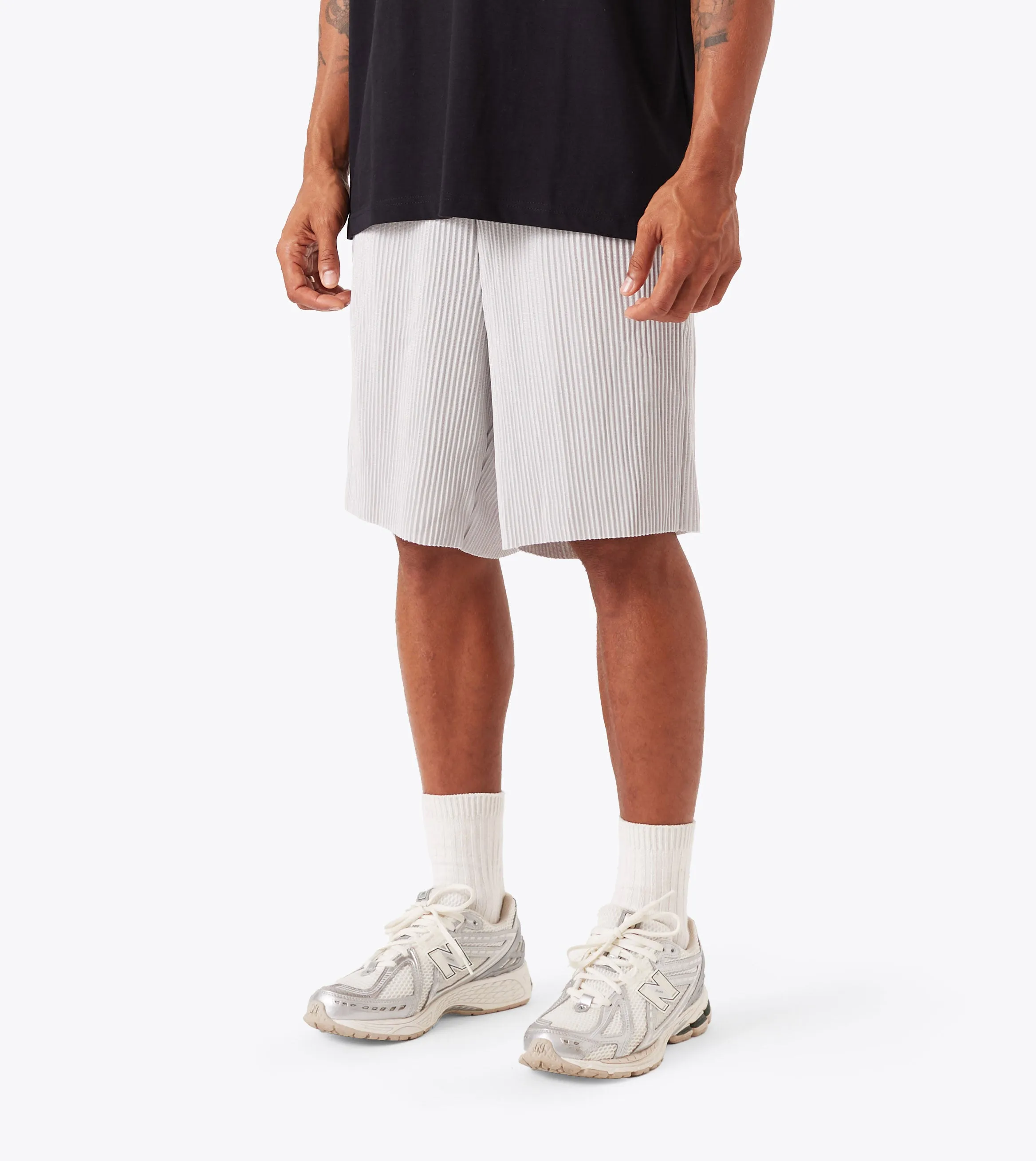 Soft Fabric Comfy Vibes Pleated Short Cement