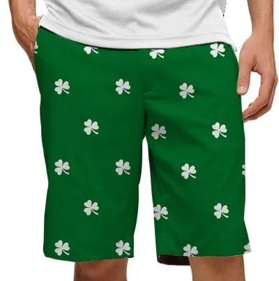 hiking clothes Loudmouth Golf: Men's StretchTech Shorts - Shamrocks