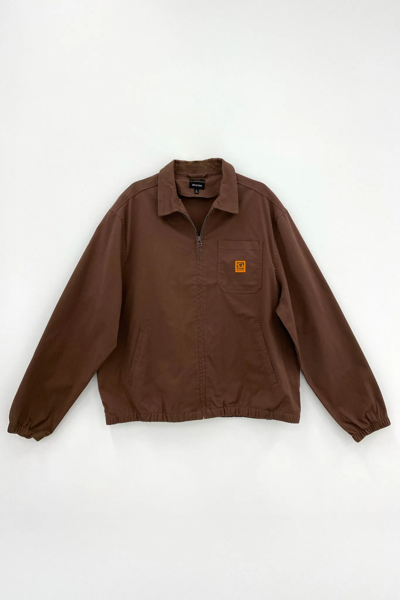 Union Relaxed Harrington Jacket Pinecone Brown Neutral Look Minimal Detail