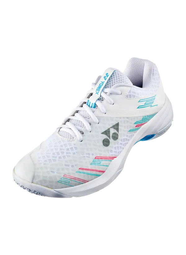 Defend Ultra Flight Ultra Yonex 2024 Power Cushion Cascade Accel Wide Badminton Shoes [White/Skyblue]