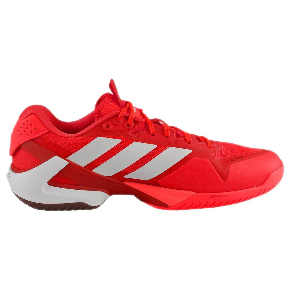 Slip Resistant adidas Men's adizero Ubersonic 5 - Lucid Red/Aurora Ruby