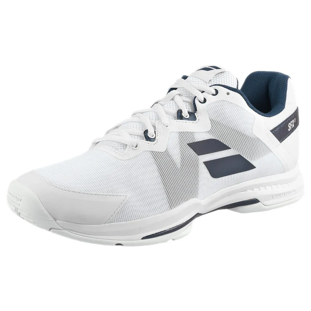 Ergonomic Shape Stable base Babolat Men's SFX 3 - AC - White/Navy