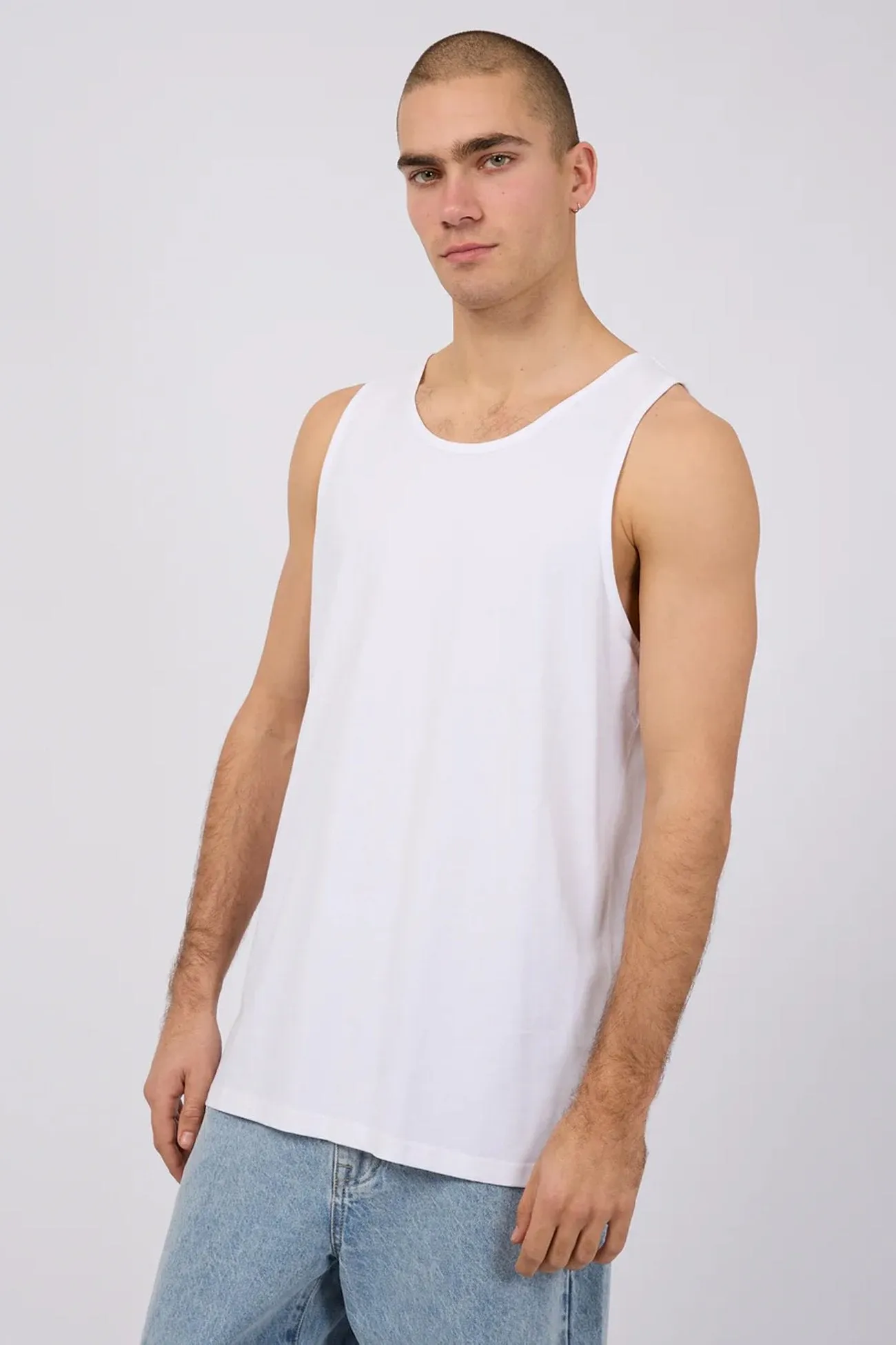 Cool Hooded Jacket Tight Core Classic Singlet White