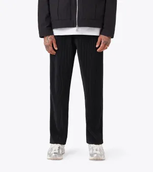Pleated Pant Black AntiStaticLining NoBuckleDesign