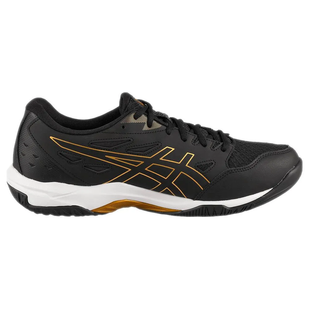 Asics Men's Gel-Rocket 11 - 2E Width - Black/Pure Gold Anti Slip Sole
