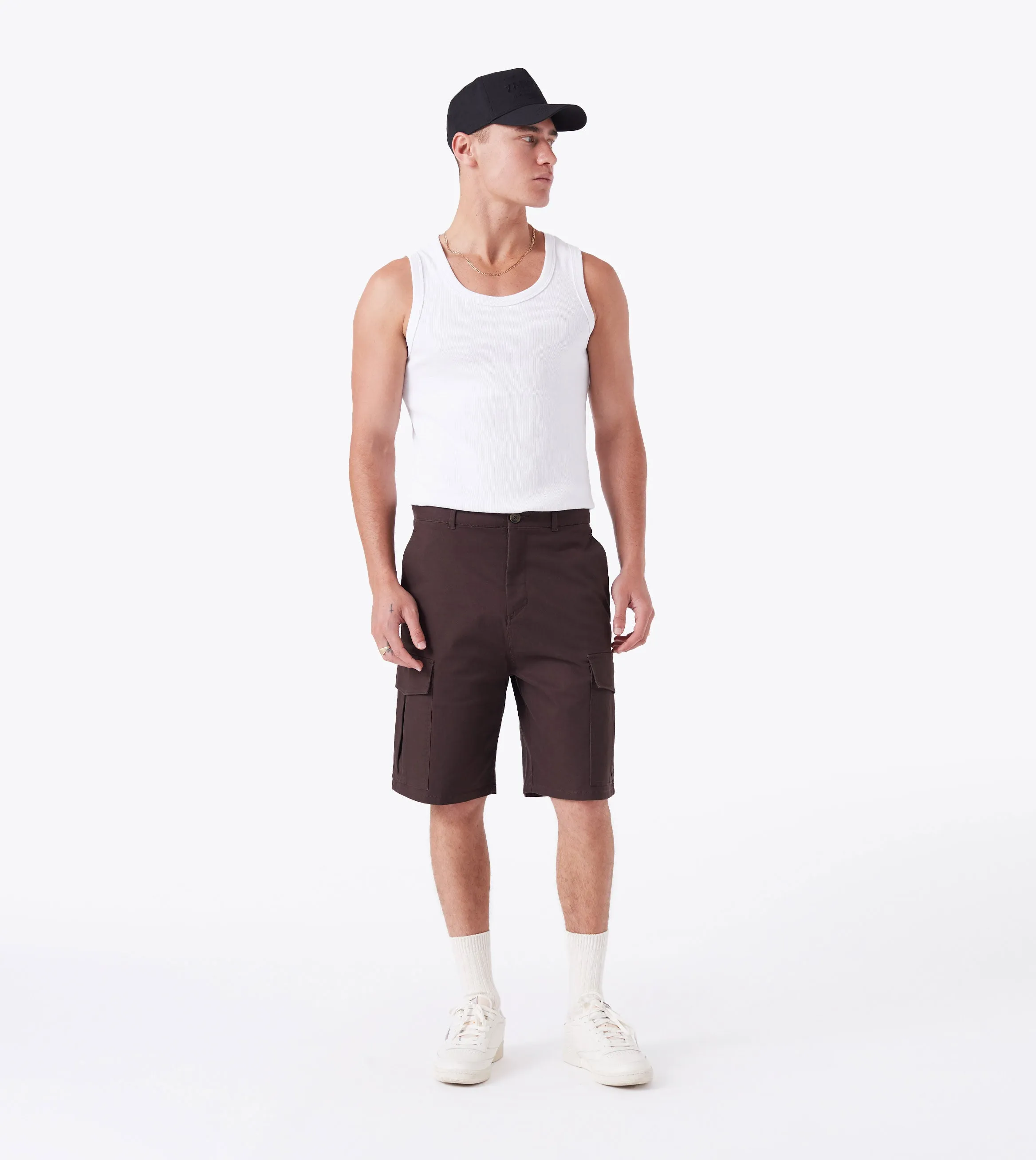 Box    Cargo Short Dk Choc UV Protective Coating Slim Fit Design