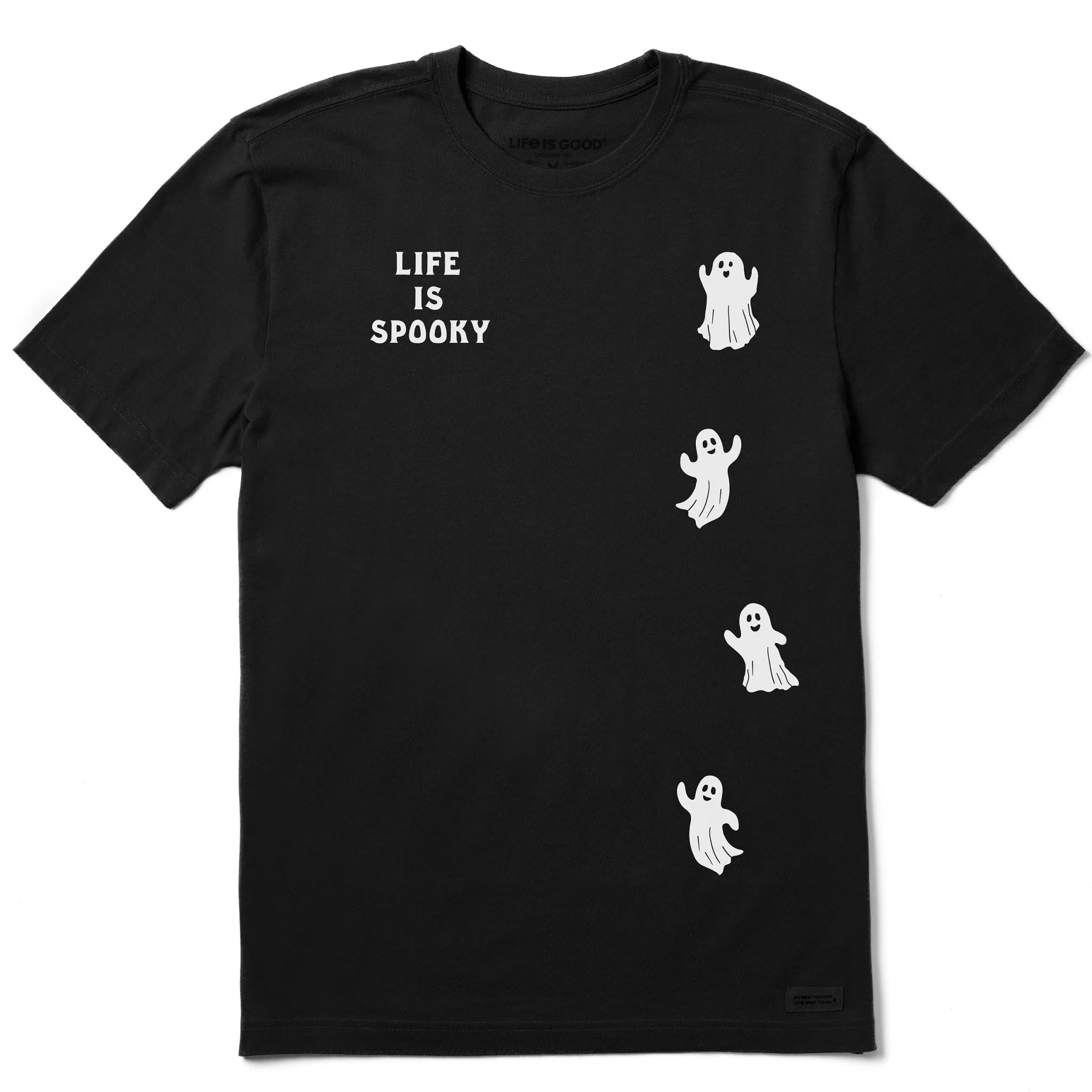 Men's Spooky Ghosts Short Sleeve Crusher Tee Layered Hem Detail