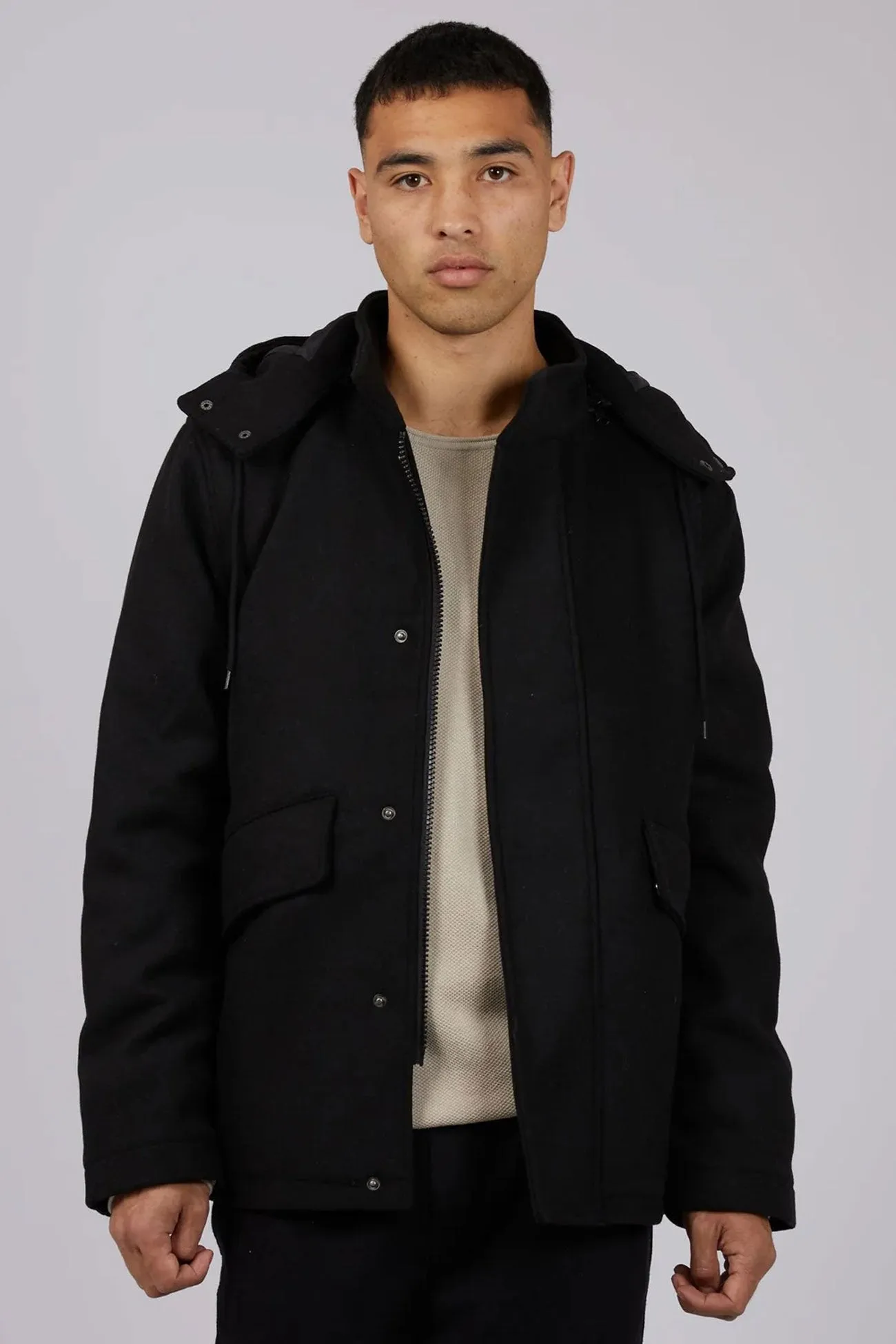 Chase Jacket Black Poly Blend AllPurposeFastening