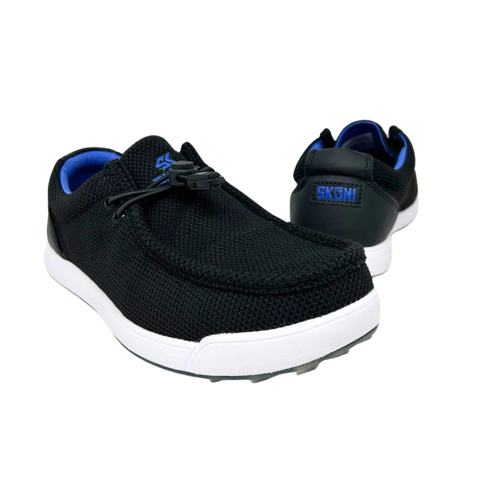 SK??NI Men's Golf Shoe Waterproof- Black/Royal UVResistant