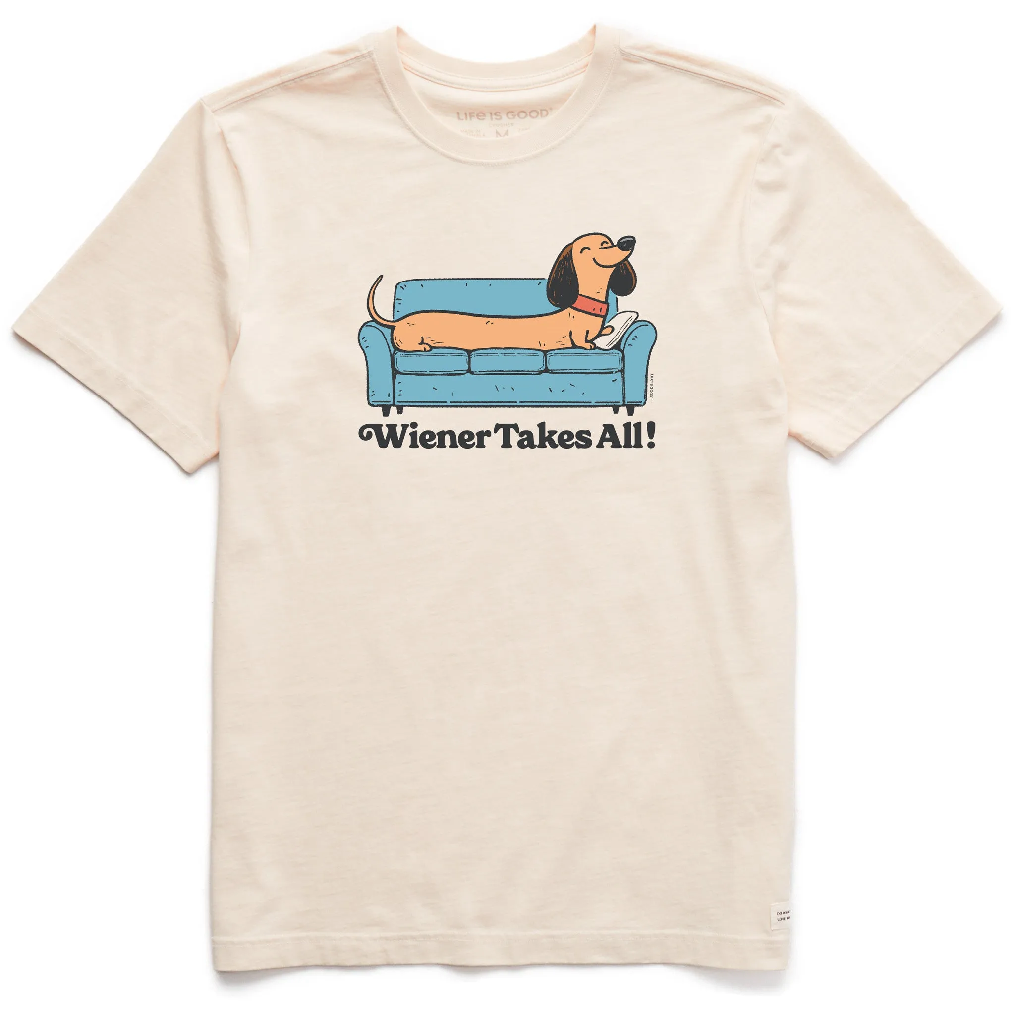 Men's Wiener Takes All Short Sleeve Crusher Tee Playful Design