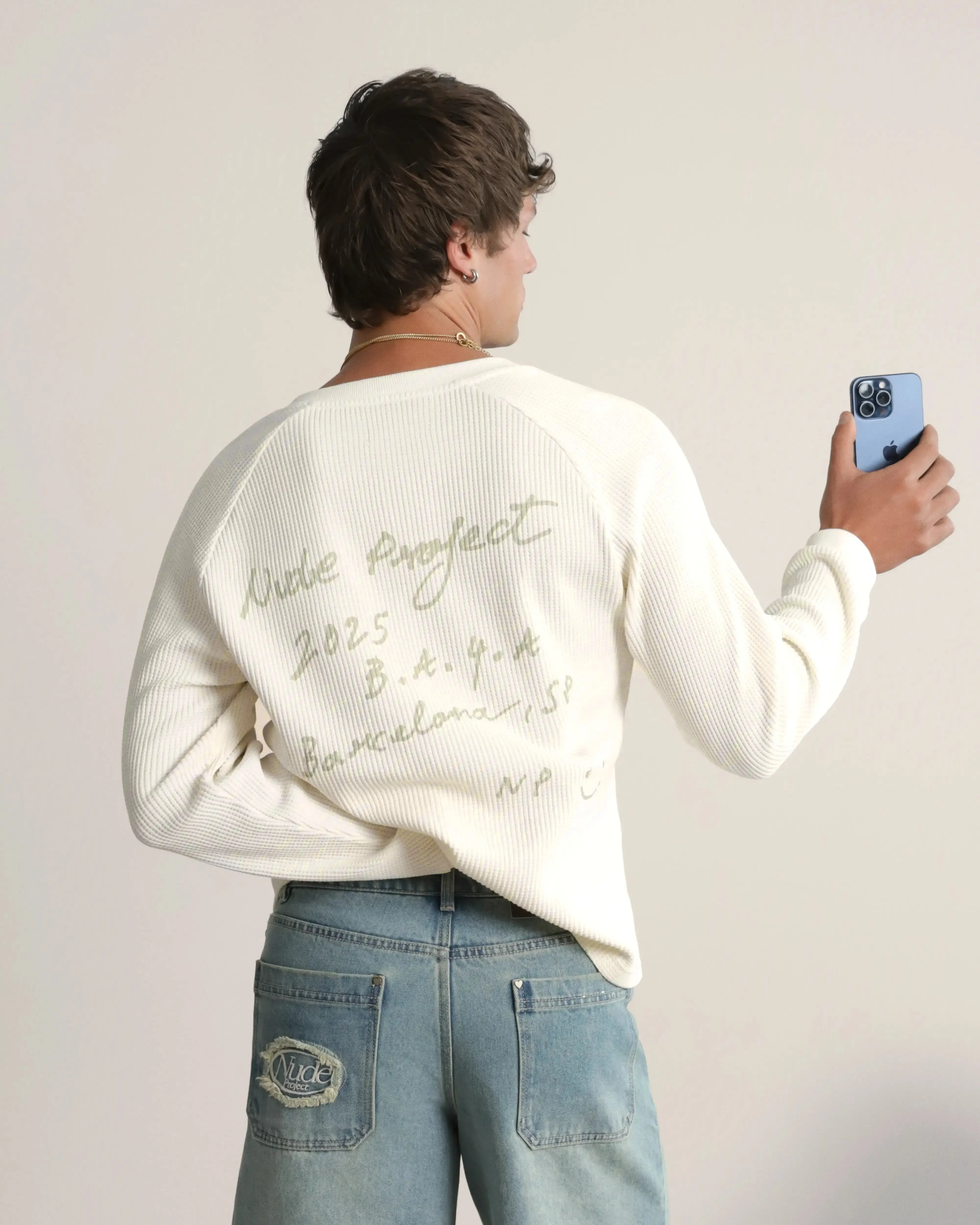 Natural Fiber Blend Global Soon Waffle Polo Off-White