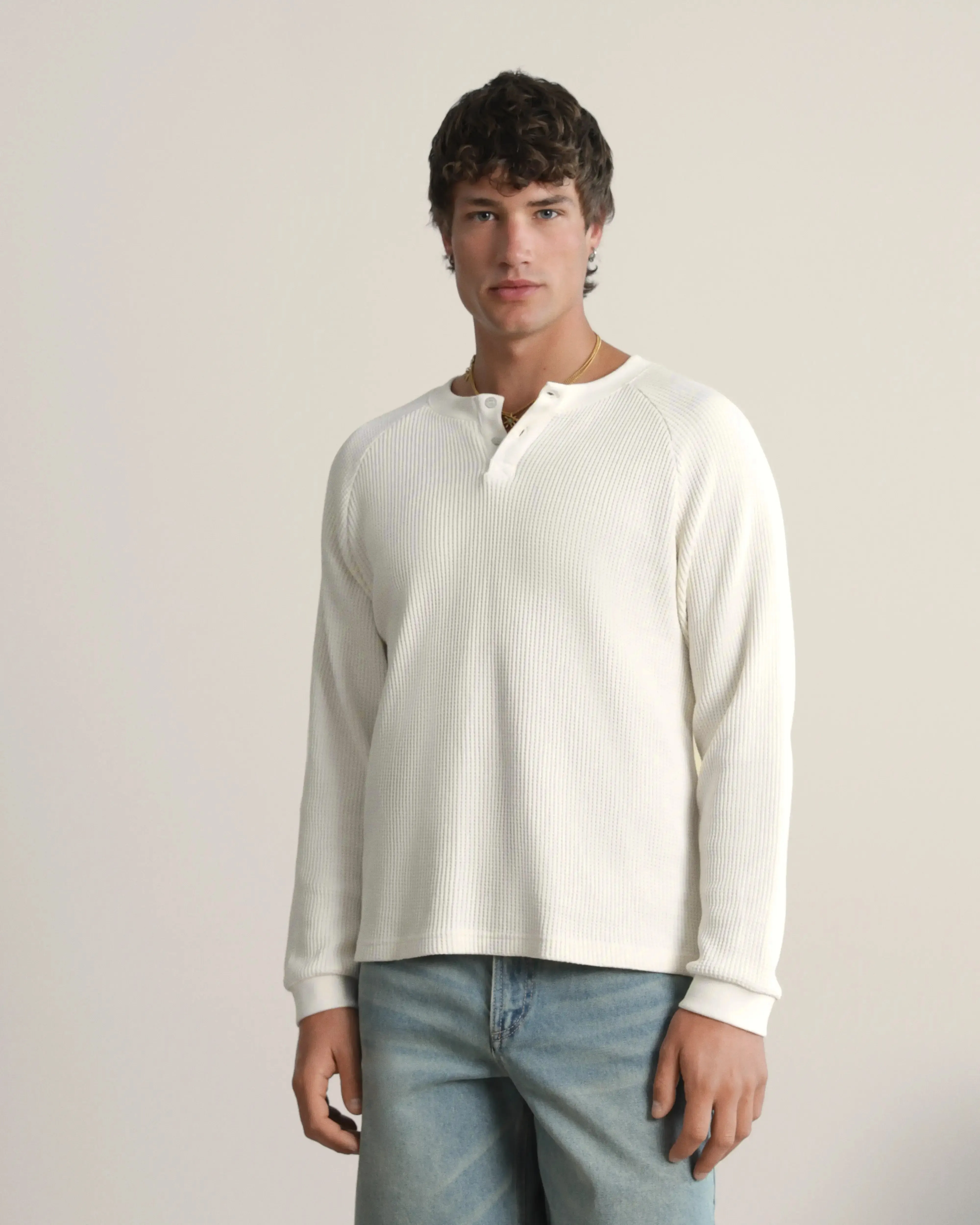 Global Soon Waffle Polo Off-White City Warmth Eco Friendly Yarn