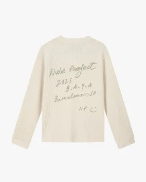 Global Soon Waffle Polo Off-White Ultra Fine Gauge