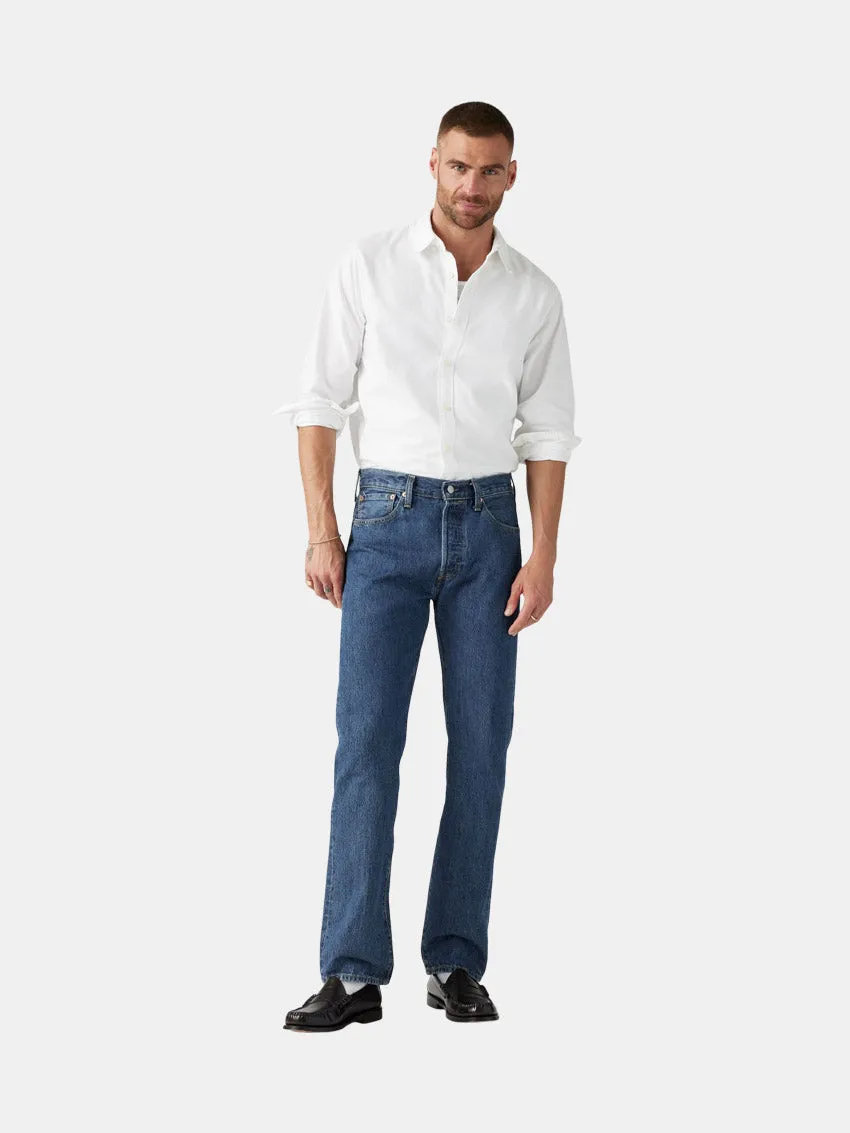 Anti Slip Waistband Comfort Fit Design 501 Jeans Stonewash