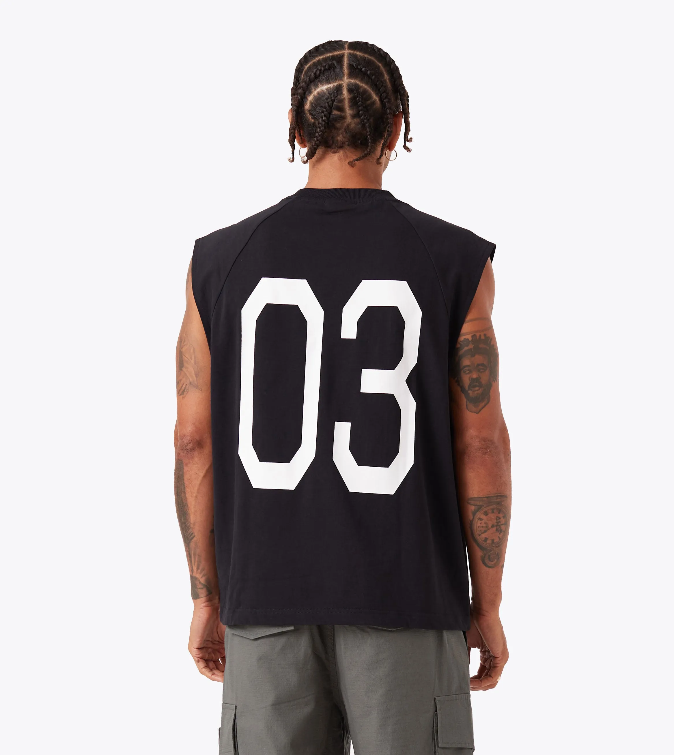 Ath. Raglan Muscle Black Moisture Wicking Fabric