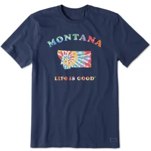 Men's Tie Dye Montana Short Sleeve Crusher Tee Retro Fashion-Ready