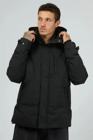 Crisp Air Piece Taped Edges Hex Jacket Black