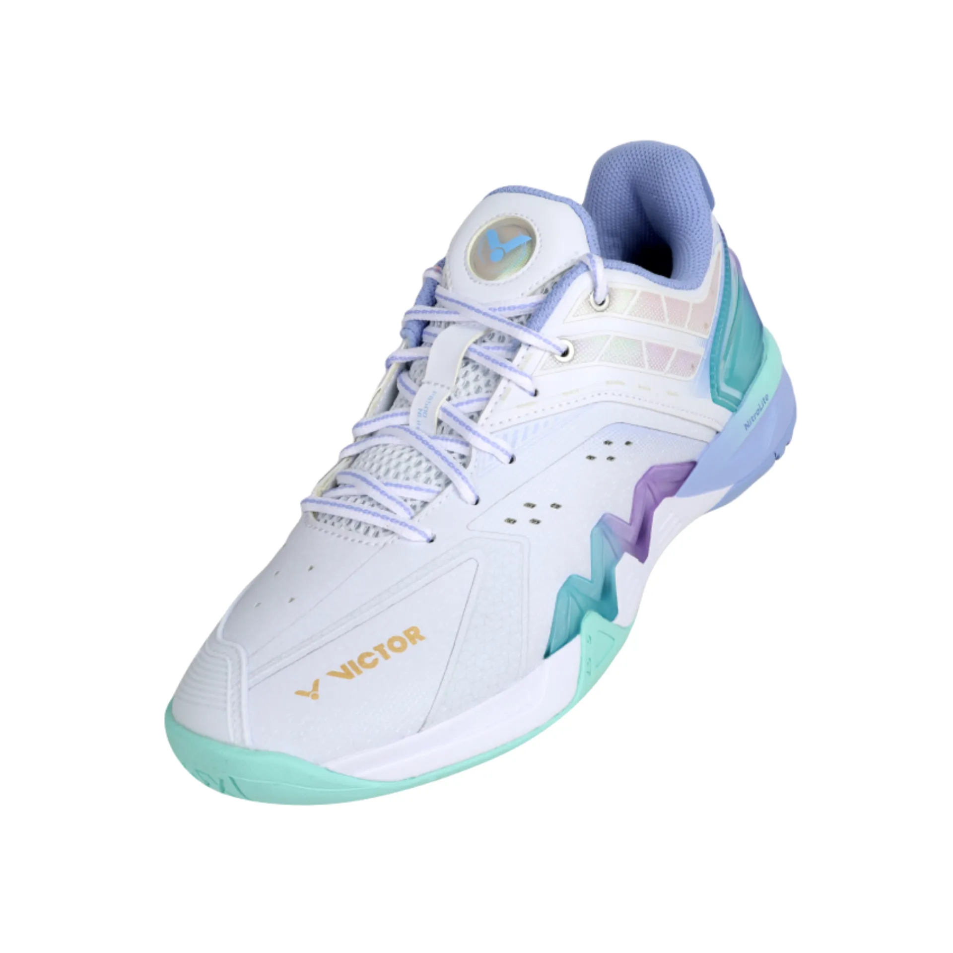 Victor P8500NLITE-AT Badminton Shoes [Brilliant White/Blue Violet] Heat Retention