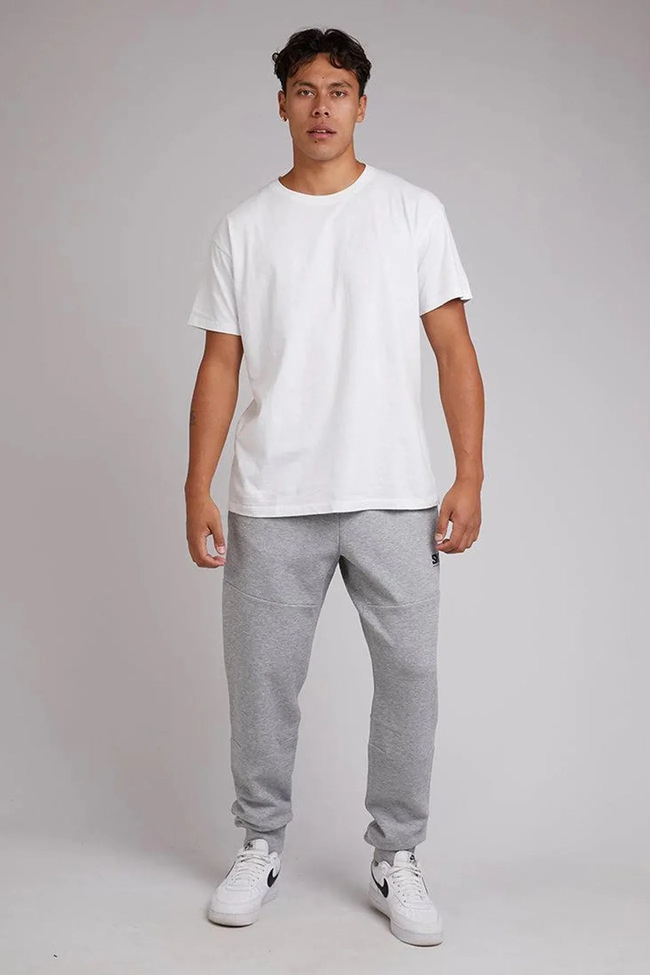 Tech Track Pant Grey Marle Clean Lines