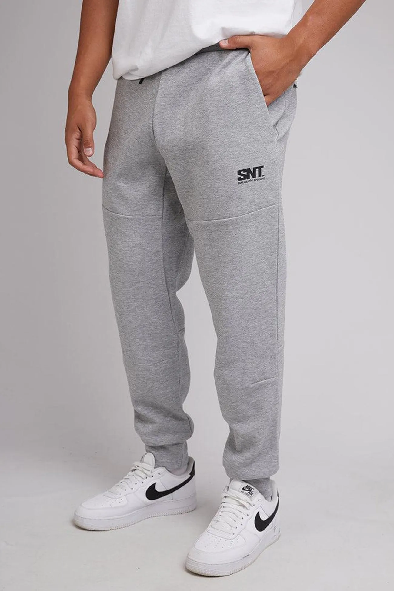 Tech Track Pant Grey Marle Smart Design Movement Ready Fit