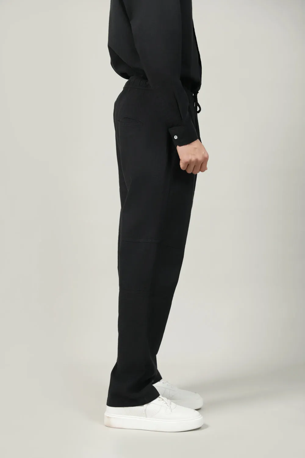 Distressed finish Comfortable Fit Wear TEXTURED BAGGY FIT EASY PANTS