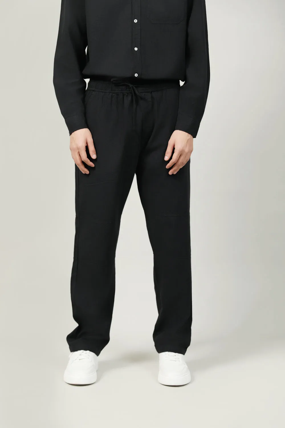 TEXTURED BAGGY FIT EASY PANTS Casual Vibe Stain Release Finish