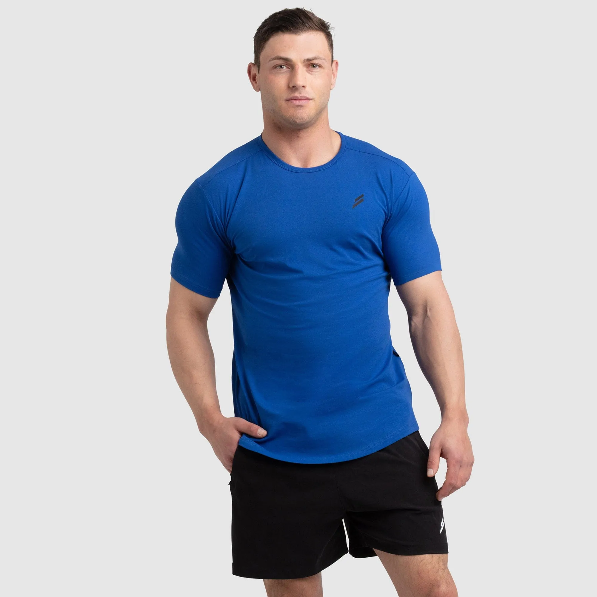 RibbedNeckBanding Mark Drop Tee V3 - Olympian Blue