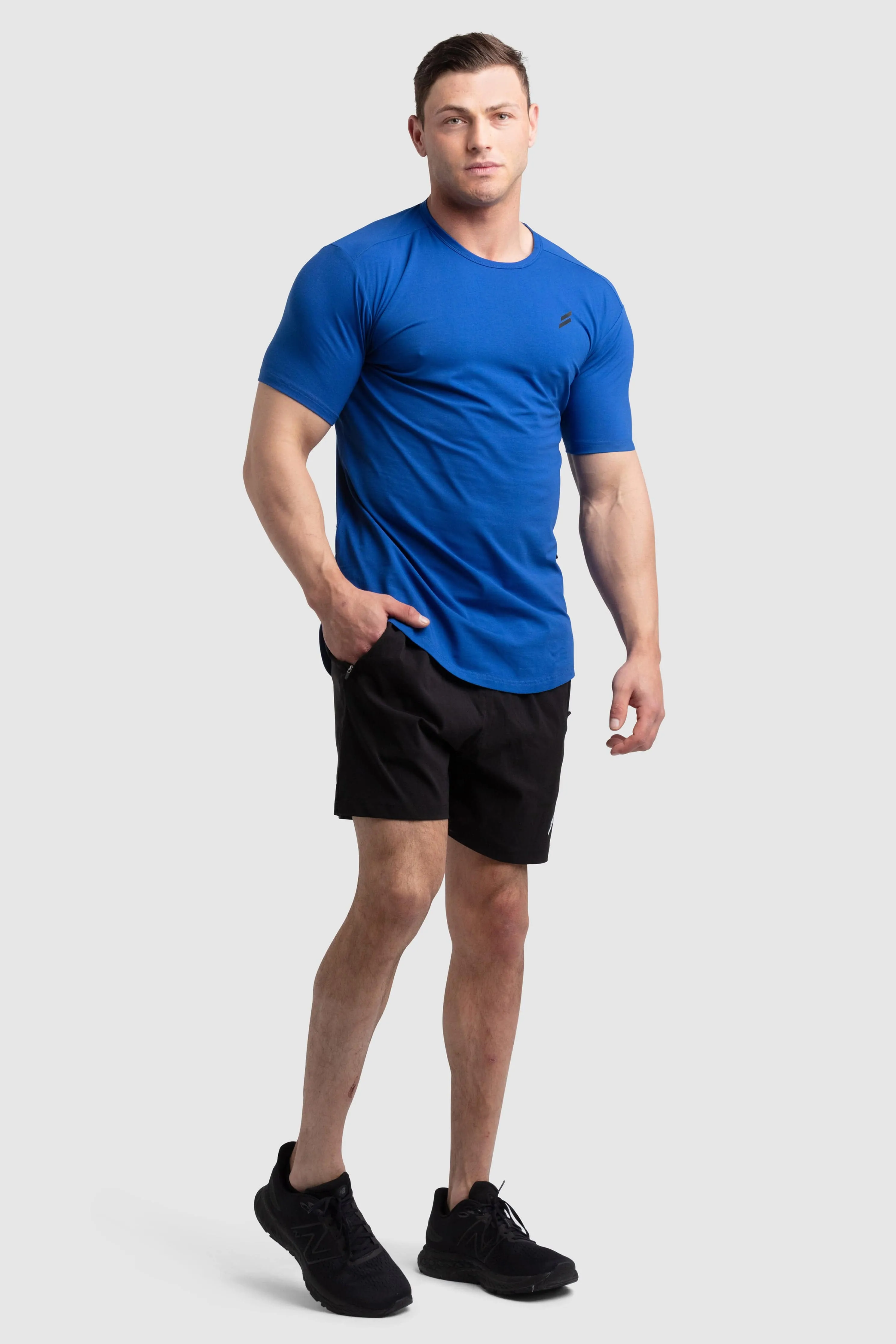 Chilly Day Comfort Stretch Fit Mark Drop Tee V3 - Olympian Blue