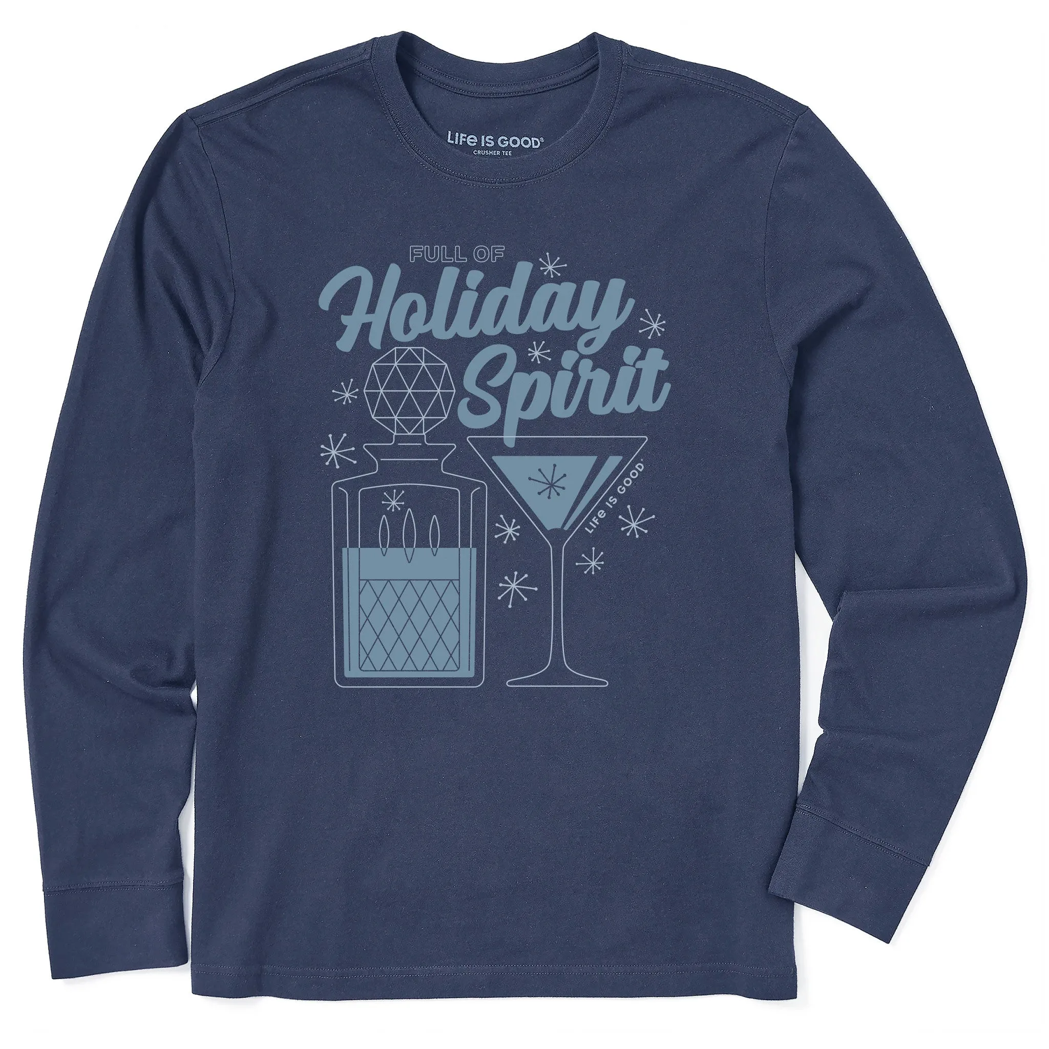 Men's Full of Holiday Spirit Long Sleeve Crusher Tee Fresh Vibes